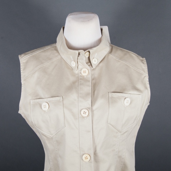 NEW Ter et Bantine Light Tan Sleeveless Shirt - Picture 2 of 8